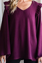 Load image into Gallery viewer, Emma Women&#39;s Air Flow Ruffle Shoulder Top
