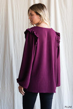 Load image into Gallery viewer, Emma Women&#39;s Air Flow Ruffle Shoulder Top
