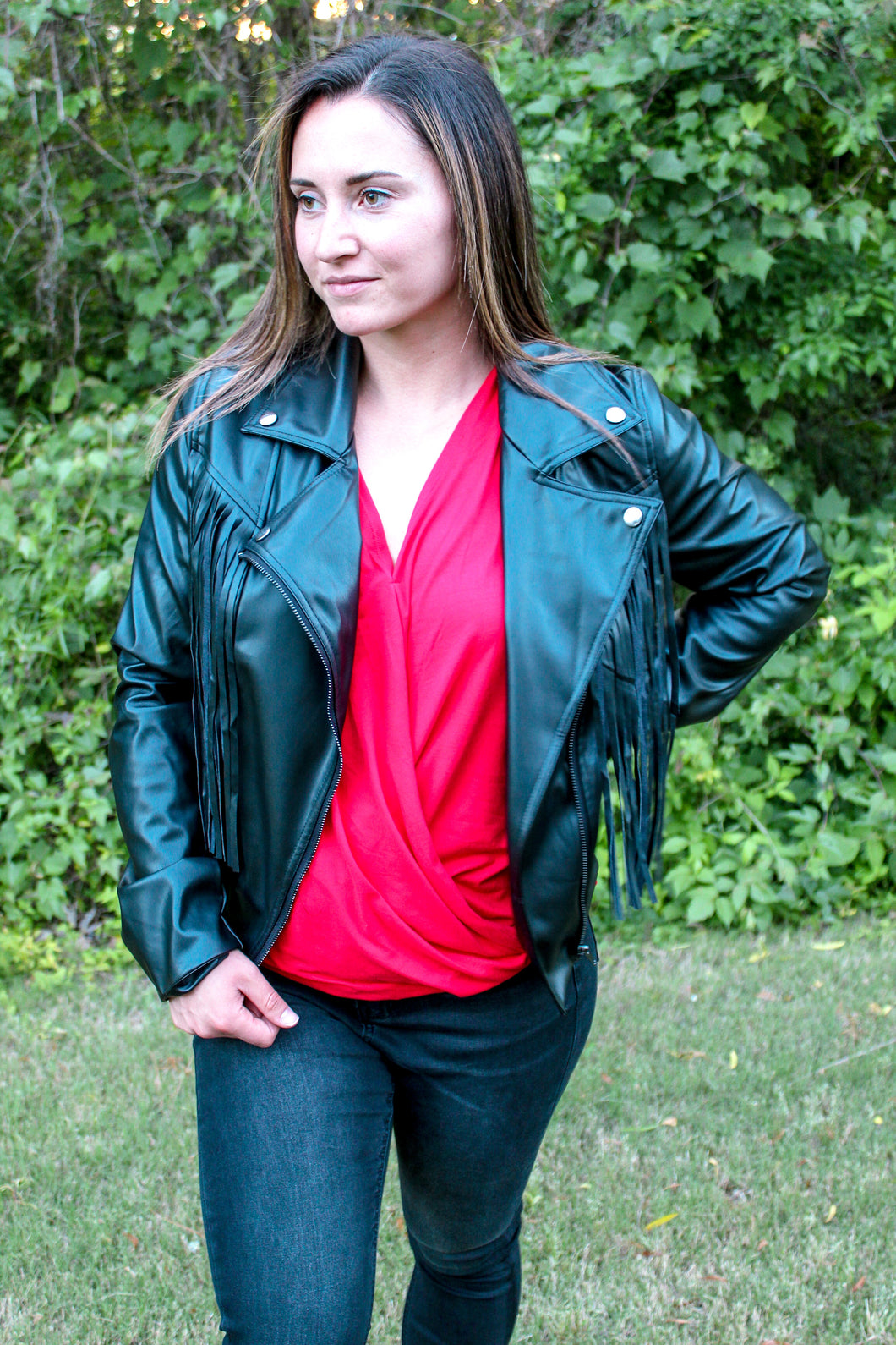 Quinn Leather Fringe Jacket