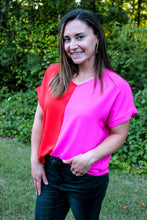 Load image into Gallery viewer, Ivy Pink &amp; Red Toned Top
