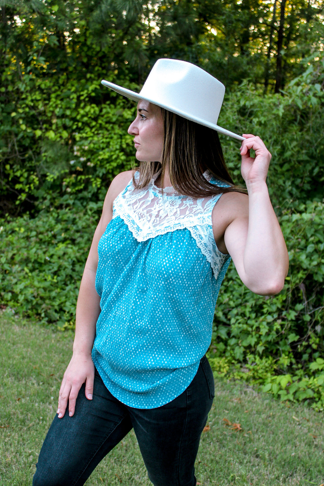 Amelia Sleeveless Polka Dot Top