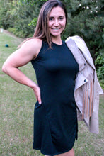 Load image into Gallery viewer, Hazel Black Ribbed Dress
