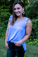 Load image into Gallery viewer, Josie Lavender Ruffle Sleeve Top
