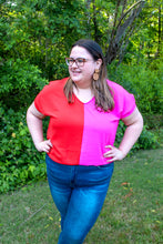 Load image into Gallery viewer, Ivy Pink &amp; Red Toned Top
