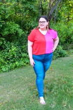 Load image into Gallery viewer, Ivy Pink &amp; Red Toned Top
