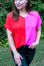 Load image into Gallery viewer, Ivy Pink &amp; Red Toned Top
