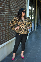 Load image into Gallery viewer, Sassy Leopard Ruffled Wrap Top
