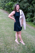 Load image into Gallery viewer, Hazel Black Ribbed Dress
